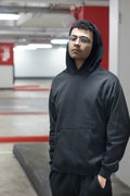 Zip-Up Heavyweight Hoodie — Black